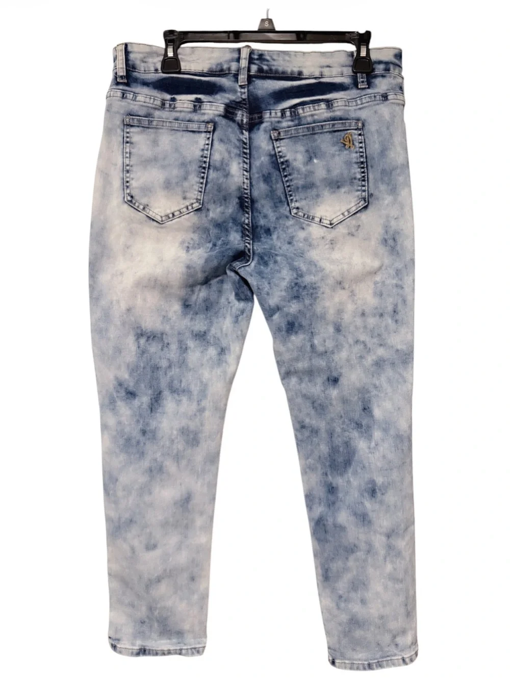 Women's Acid Wash Distressed Jeans - Light Blue